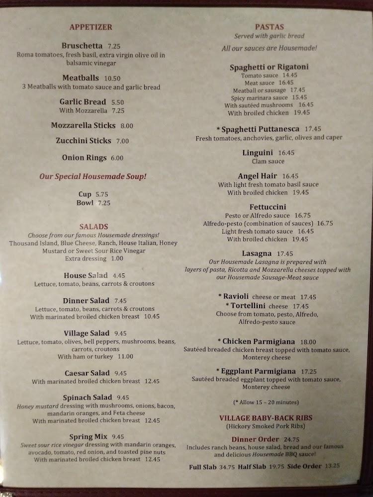 Village Pizza Restaurant Menu image 1